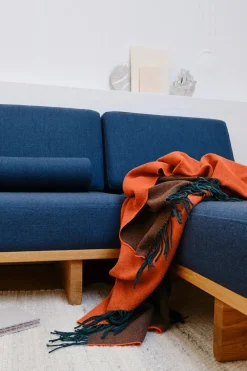 Franja Plaid, pink/yellow fra Silkeborg Uldspinderi