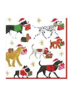 Frokostservietter, julehunde, 20 stk. fra Caspari