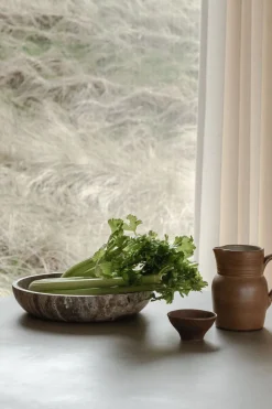 Hyben Skål, travertin silver fra Wabi Sabi Nordic