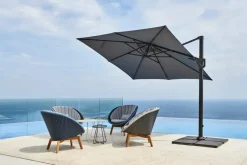Hyde Luxe Parasol 3x3 m. med tilt inkl. fod fra Cane-line