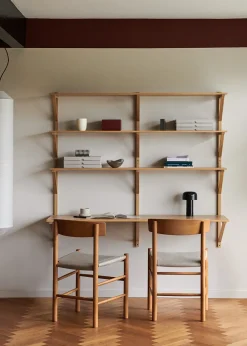 J39 Folkestolen Sædepolstret, Cognac Læder af Børge Mogensen