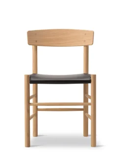 J39 Folkestolen Sædepolstret, Sort Canvas af Børge Mogensen