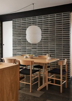 J39 Folkestolen Sædepolstret, Sort Læder af Børge Mogensen