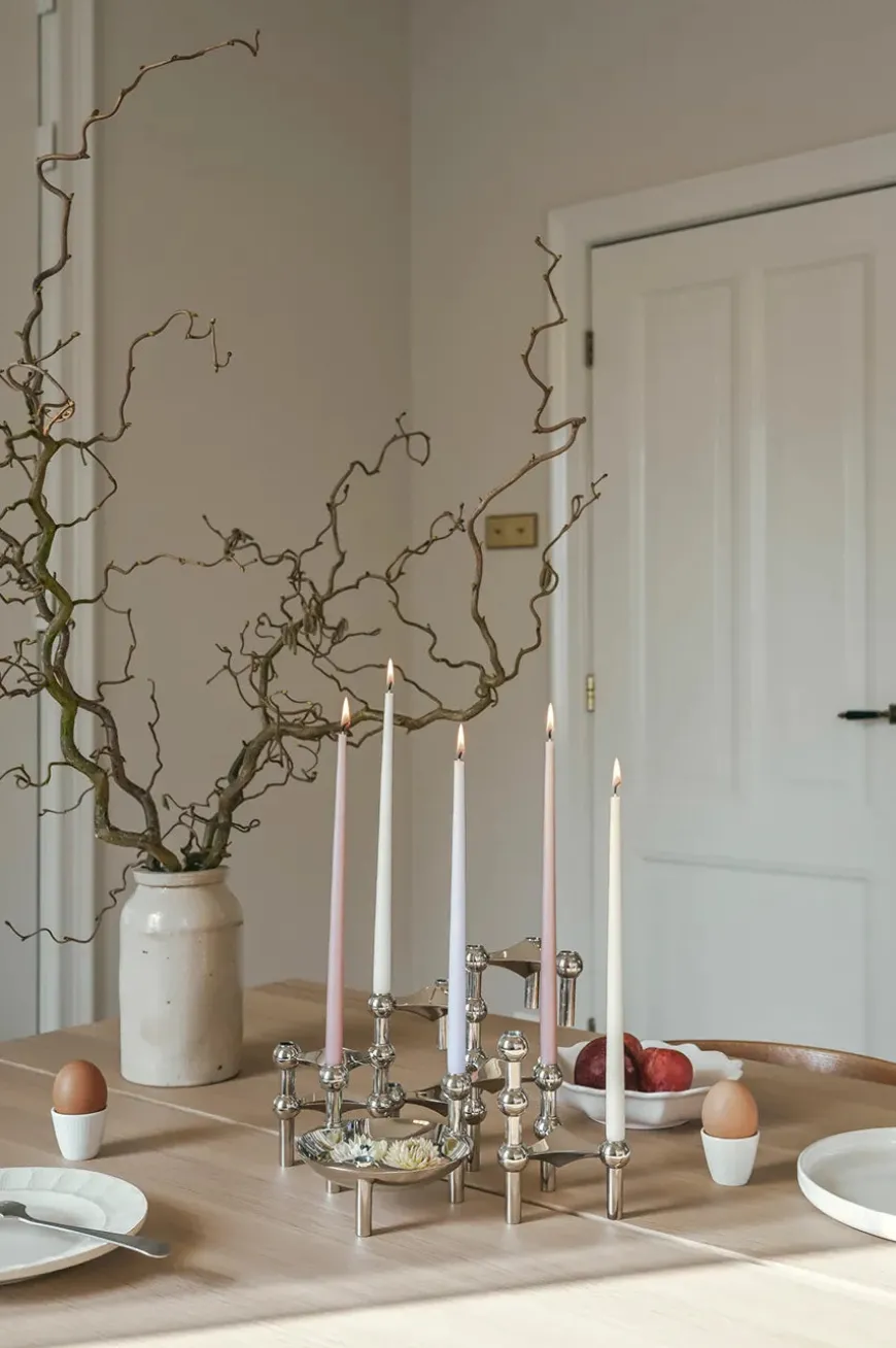 Kertelys til Nagel Lysestage, burgundy red fra STOFF Nagel