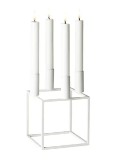 Kubus 4 Lysestage, ivory fra Audo Copenhagen