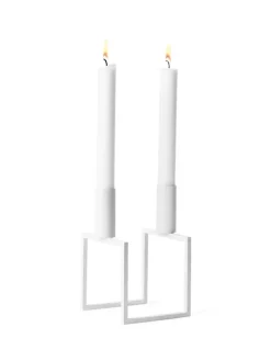 Kubus Line Lysestage, sort fra Audo Copenhagen