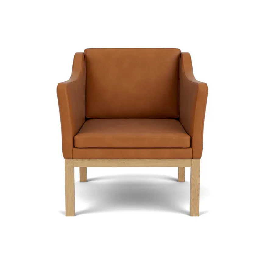 L46 MK155 lænestol, sort læder af Mogens Koch