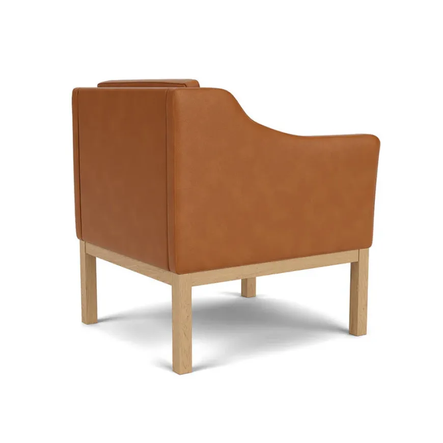 L46 MK155 lænestol, sort læder af Mogens Koch