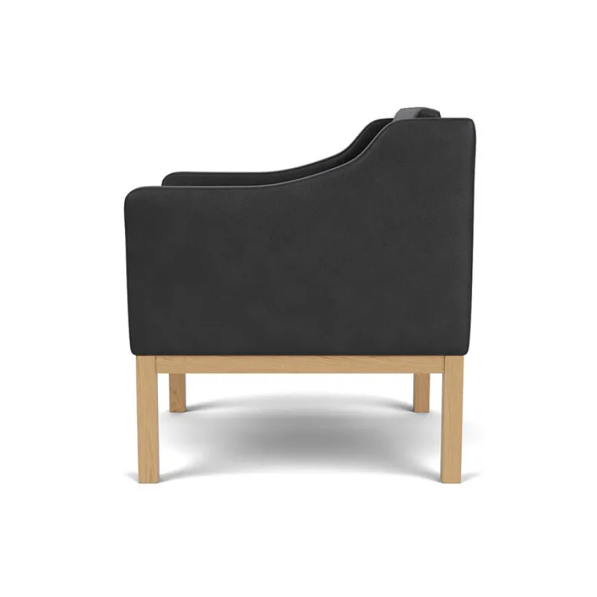 L46 MK155 lænestol, sort læder af Mogens Koch