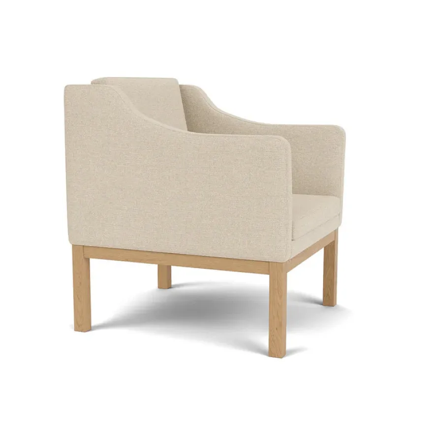 L46 MK155 lænestol, sort læder af Mogens Koch