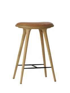 Lav barstol i Sirka grå egetræ fra Mater