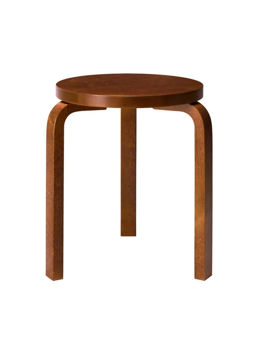 Limited Edition Stool 60, Mahogany Brown fra Artek