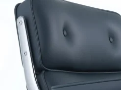 Lobby Chair ES 104 kontorstol, sort læder fra Vitra