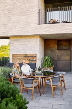 Luna Stol, teak/grey fra Cane-line