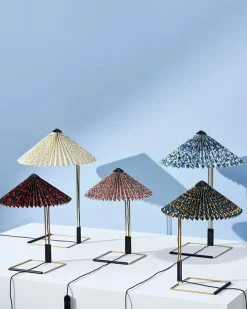 Matin Bordlampe, mirror plated base fra Hay