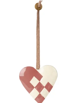 Metal ophæng, flettet hjerte, lys lilla fra Maileg