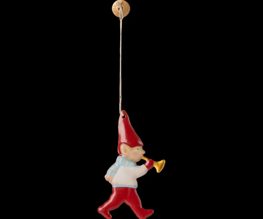 Metal ornament, Nisse med Trompet fra Maileg
