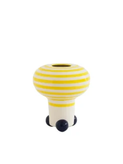 Mushroom Vase, yellow/blue fra raawii