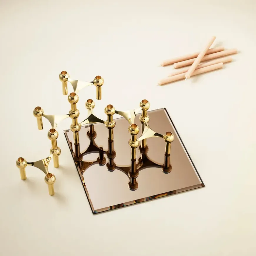 Nagel Lysestage, bronzeret messing fra STOFF Nagel