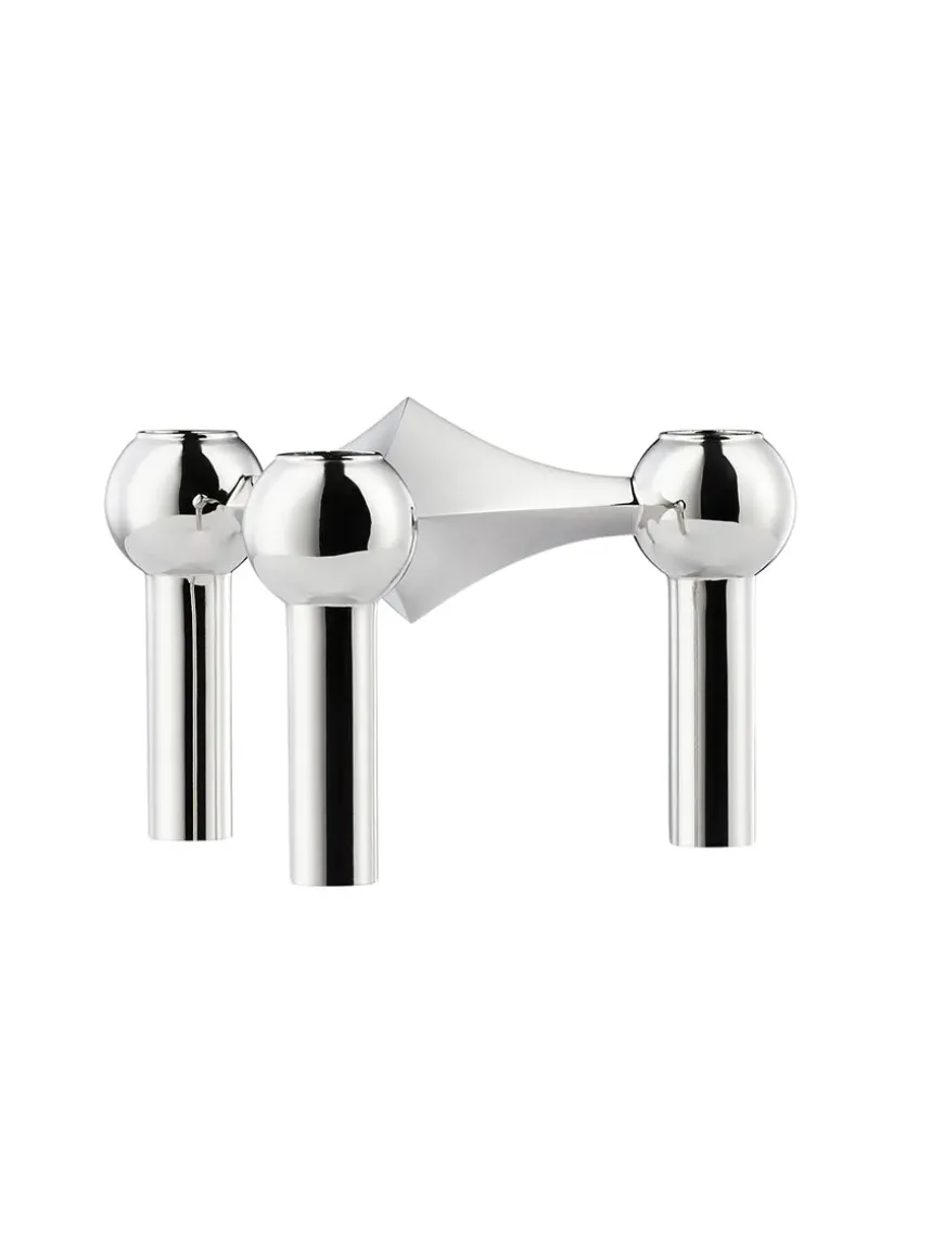 Nagel Lysestage, børstet krom fra STOFF Nagel