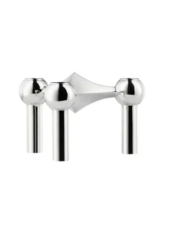 Nagel Lysestage, børstet messing fra STOFF Nagel