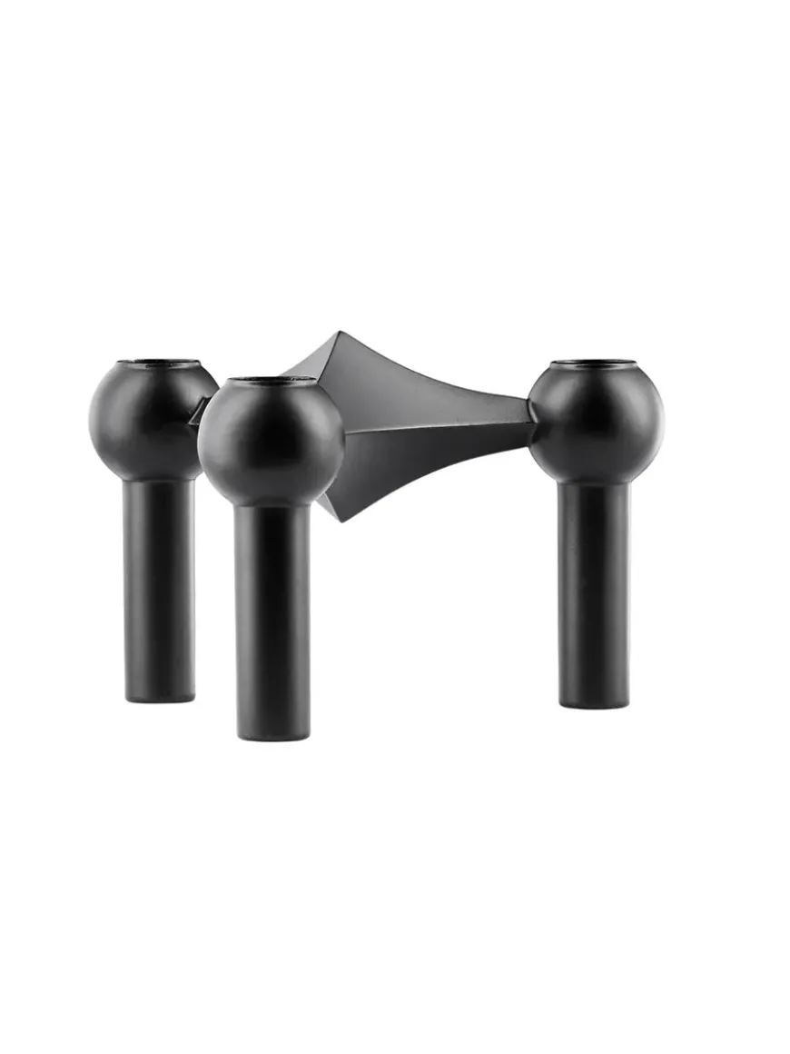 Nagel Lysestage, sort fra STOFF Nagel