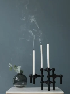 Nagel Lysestage, sort fra STOFF Nagel