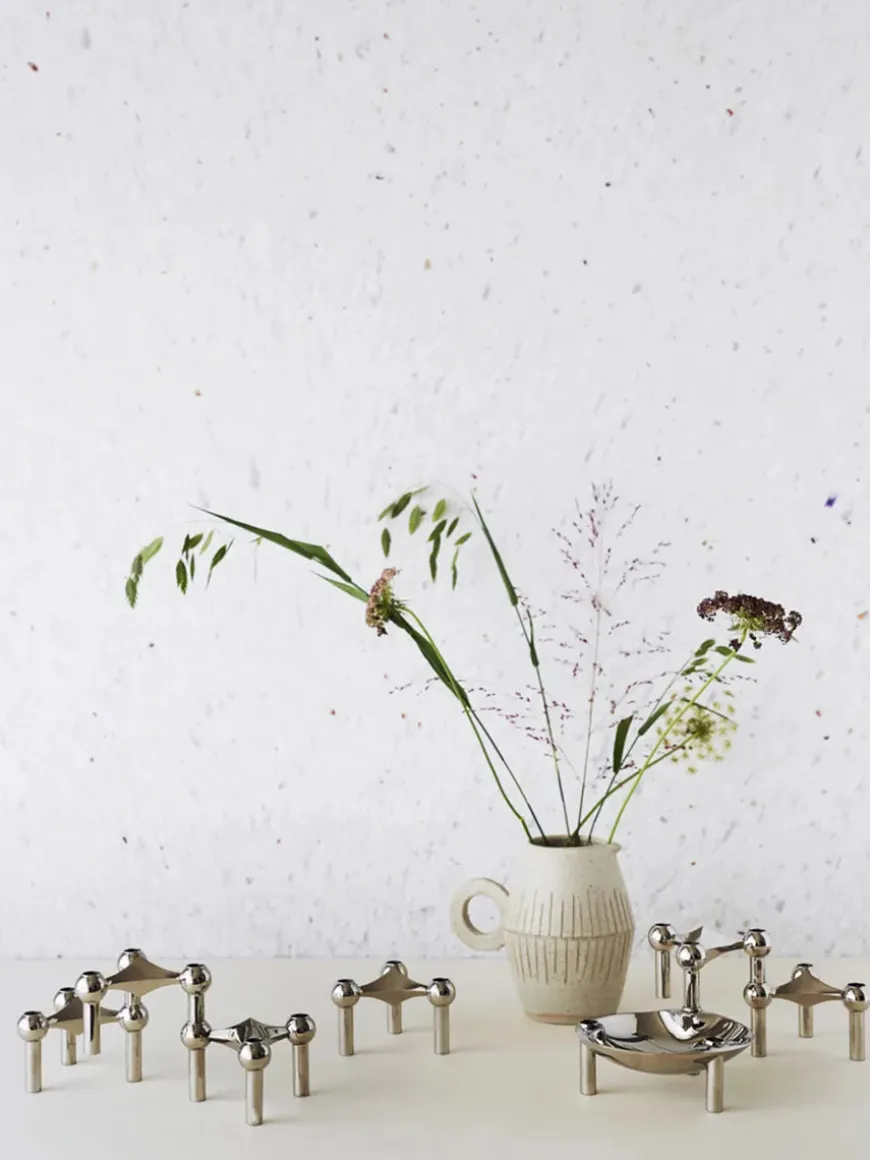 Nagel Lysestage, sort krom fra STOFF Nagel