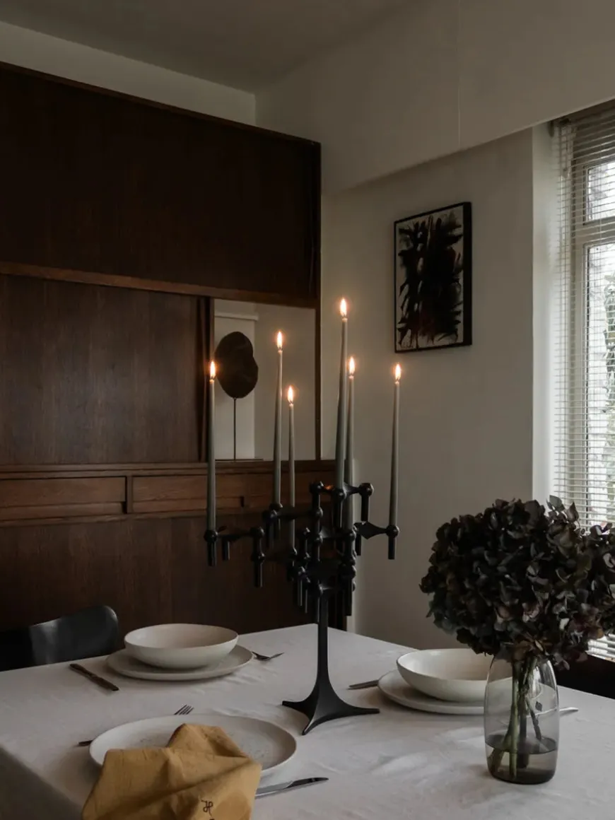 Nagel Lysestage, sort krom fra STOFF Nagel