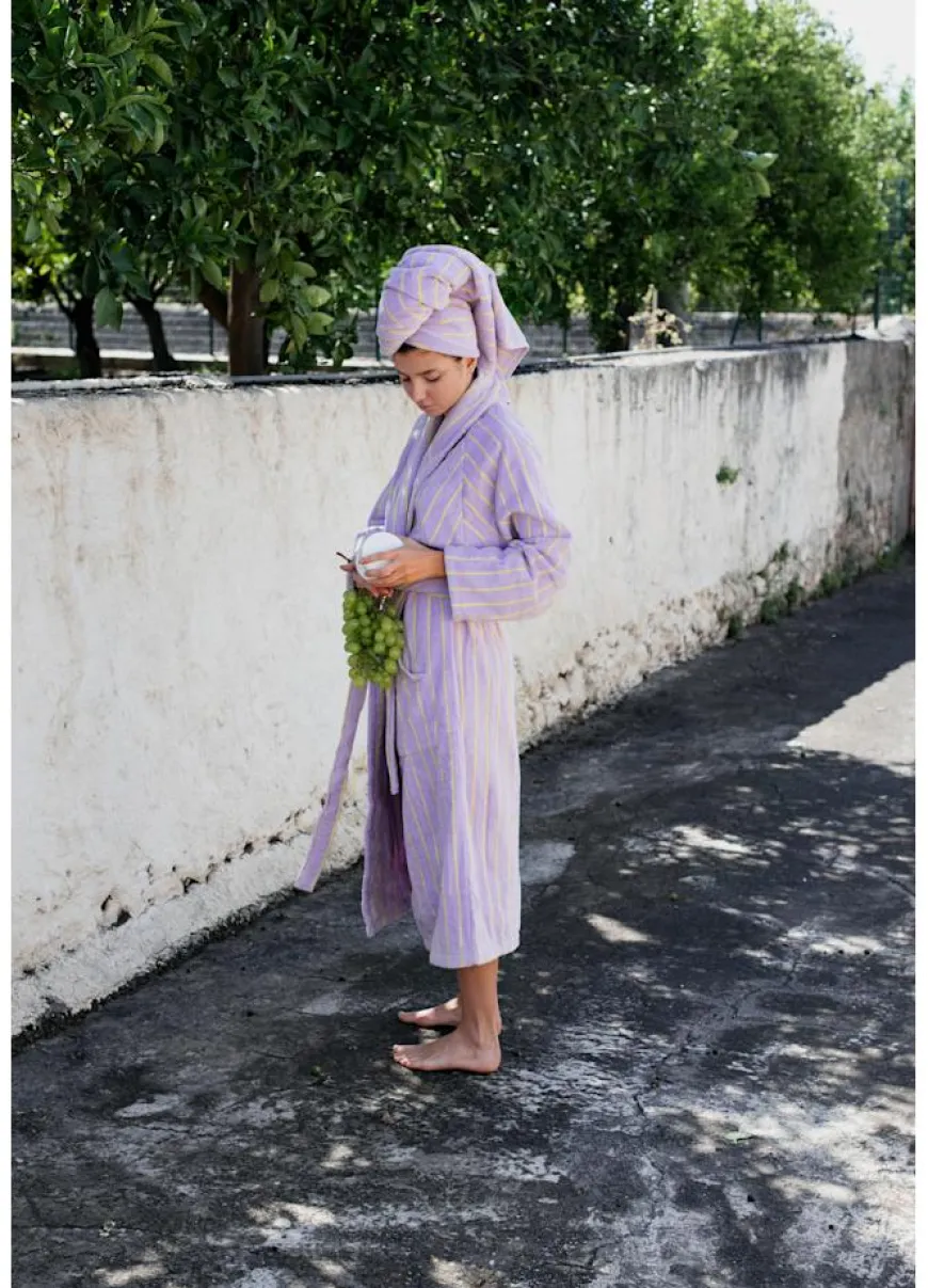 Naram badekåbe, Pure White & Grass fra Bongusta