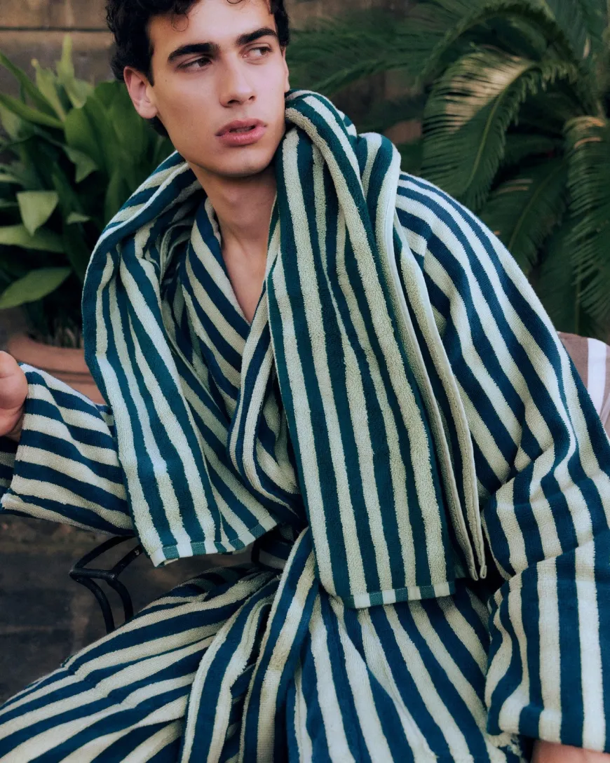 Naram badekåbe, Pure White & Grass fra Bongusta