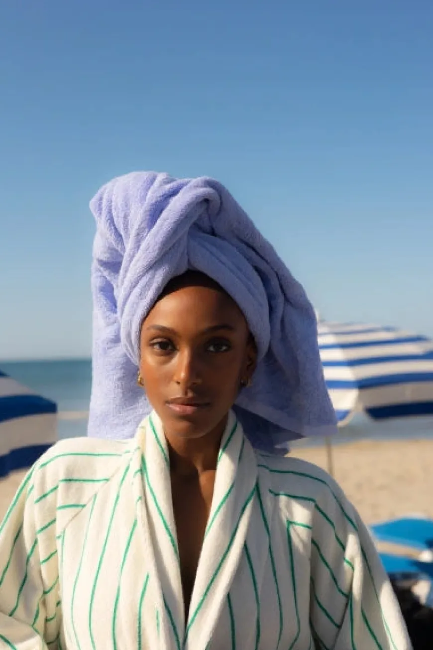 Naram badekåbe, Pure White & Grass fra Bongusta