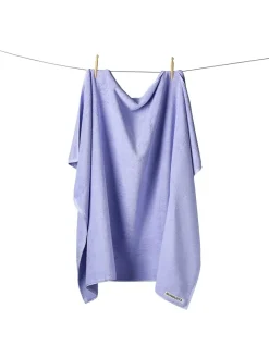 Naram towel - Camel & Ultramarine blue fra Bongusta