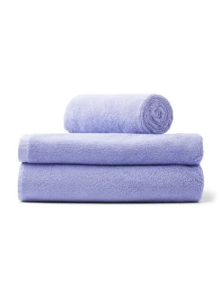 Naram towel - Lilac & Neon yellow fra Bongusta