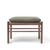 OW149F Fodskammel til Colonial lænestol, valnød olie, Terra-læder af Ole Wanscher
