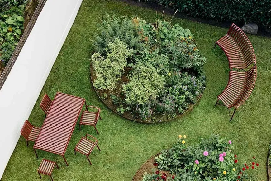 Palissade Park Dining Bench, in, antracit fra Hay