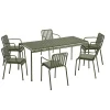 Palissade sæt, 6 armstole og bord i olive fra HAY