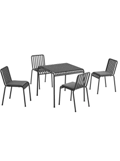 Palissade sæt, 4 armstole og bord i sky grey fra HAY