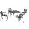 Palissade sæt, 4 armstole og bord i anthracite fra HAY