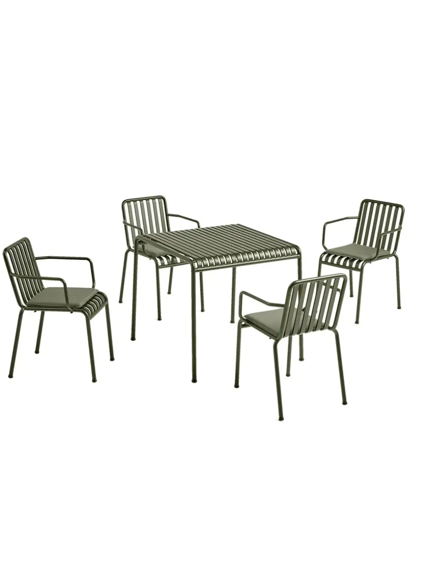 Palissade sæt, 4 armstole og bord i anthracite fra HAY