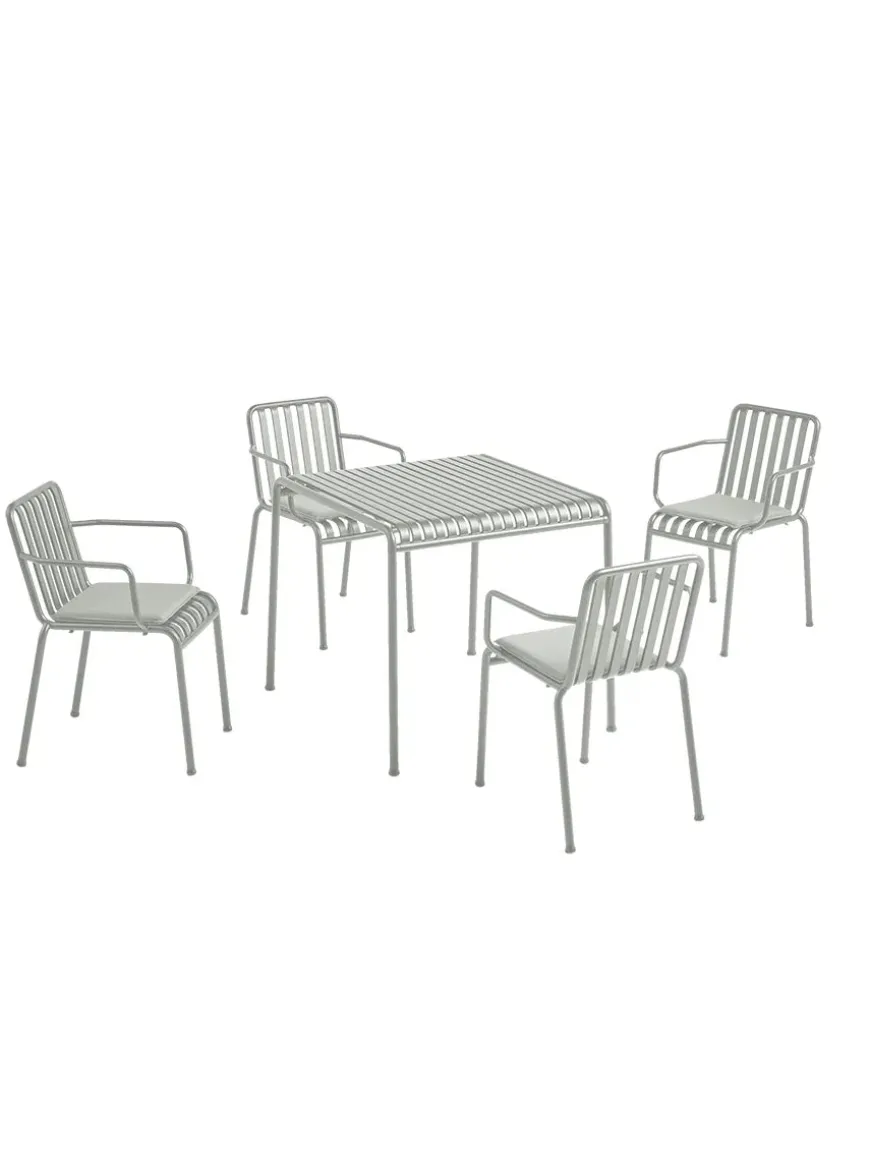 Palissade sæt, 4 armstole og bord i anthracite fra HAY