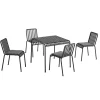 Palissade sæt, 4 stole og bord i anthracite fra HAY