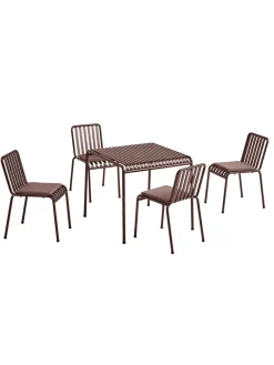 Palissade sæt, 4 stole og bord i anthracite fra HAY