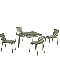 Palissade sæt, 4 stole og bord i iron red fra HAY