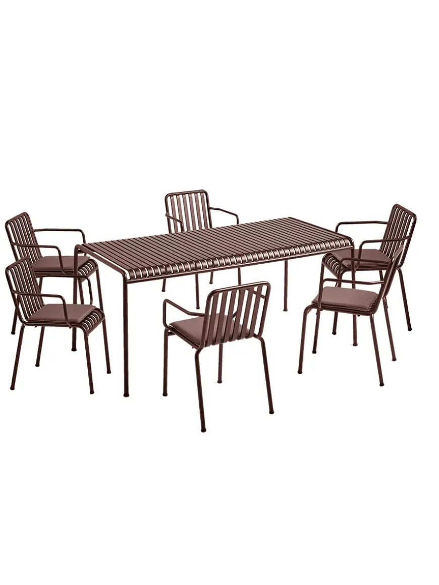 Palissade sæt, 6 stole og bord i anthracite fra HAY