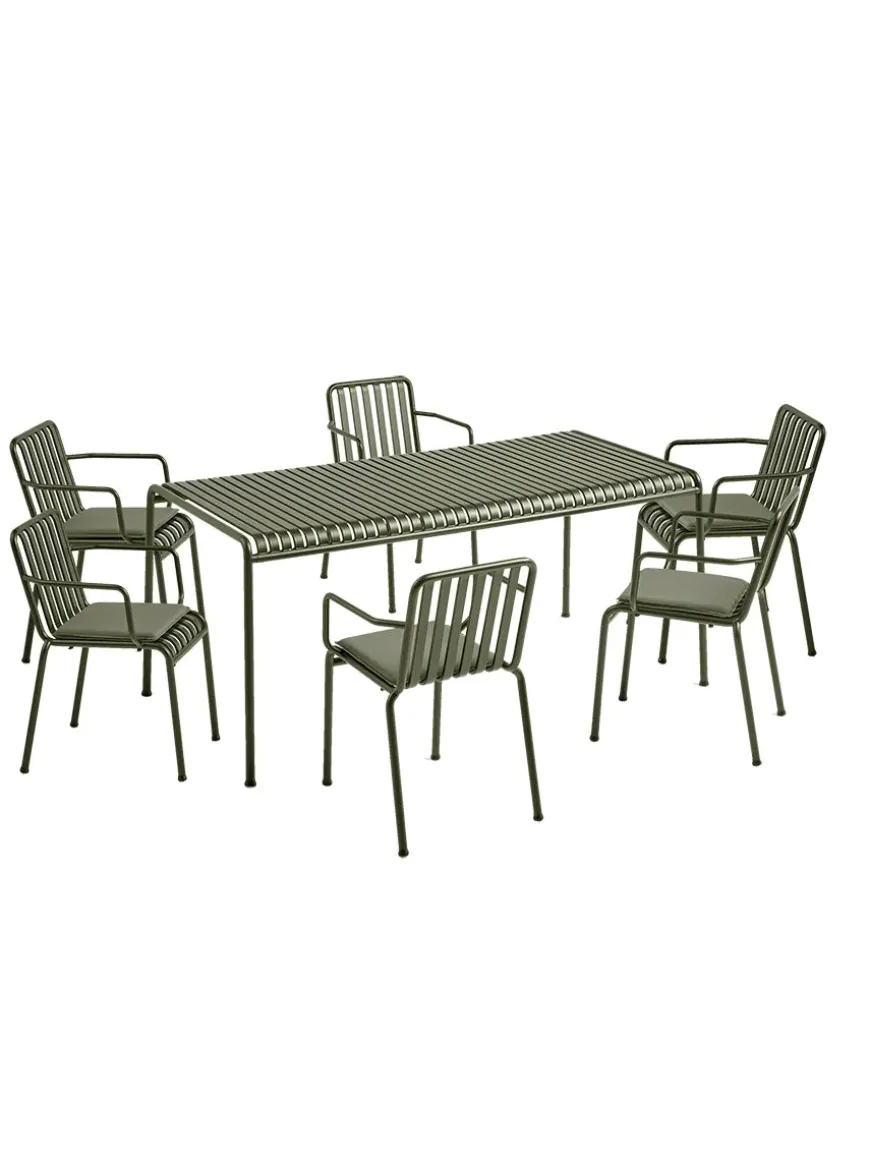 Palissade sæt, 6 stole og bord i sky grey fra HAY