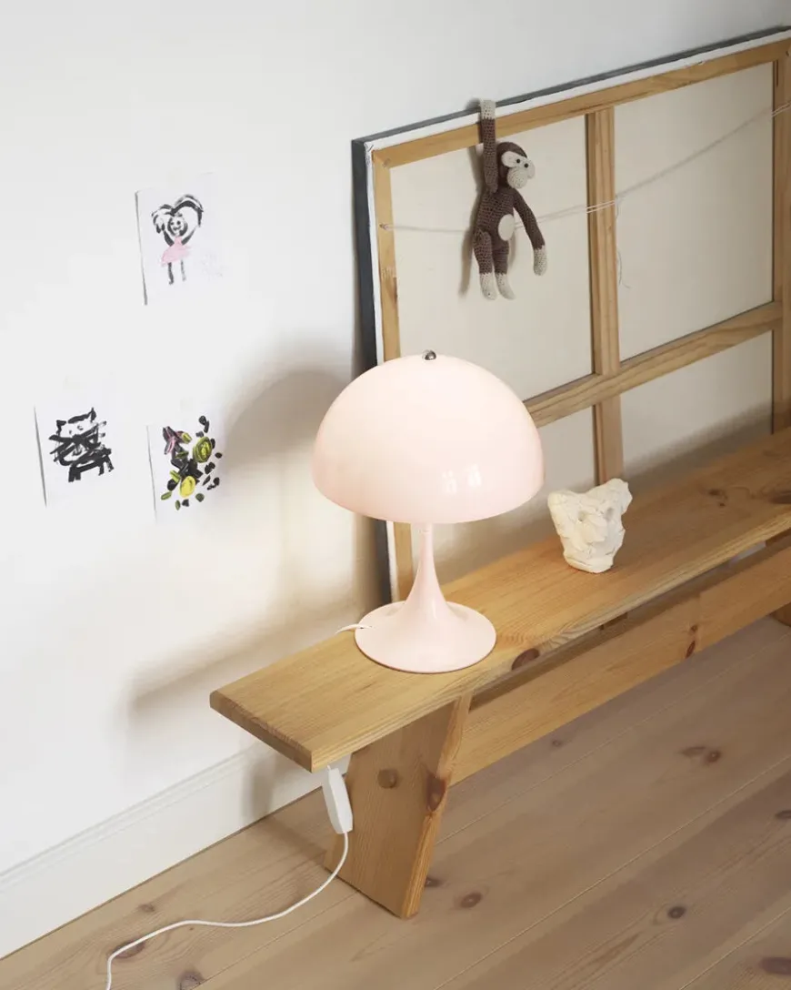 Panthella 250 bordlampe, koral af Verner Panton