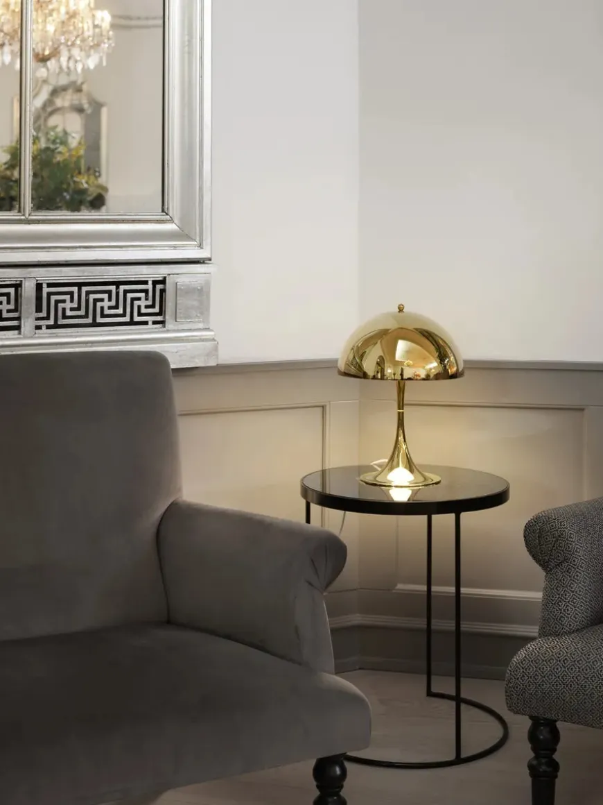 Panthella 320 bordlampe, messing af Verner Panton