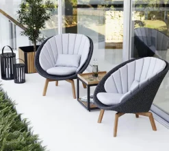 Peacock Loungestol, Soft Rope m/ben i teak fra Cane-line