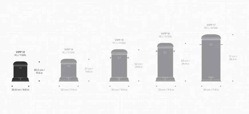 Pedalspand VIPP13 - 4 L, Stainless Steel fra Vipp